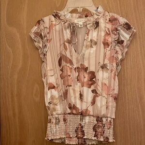 Elegant Floral Ruffle Blouse